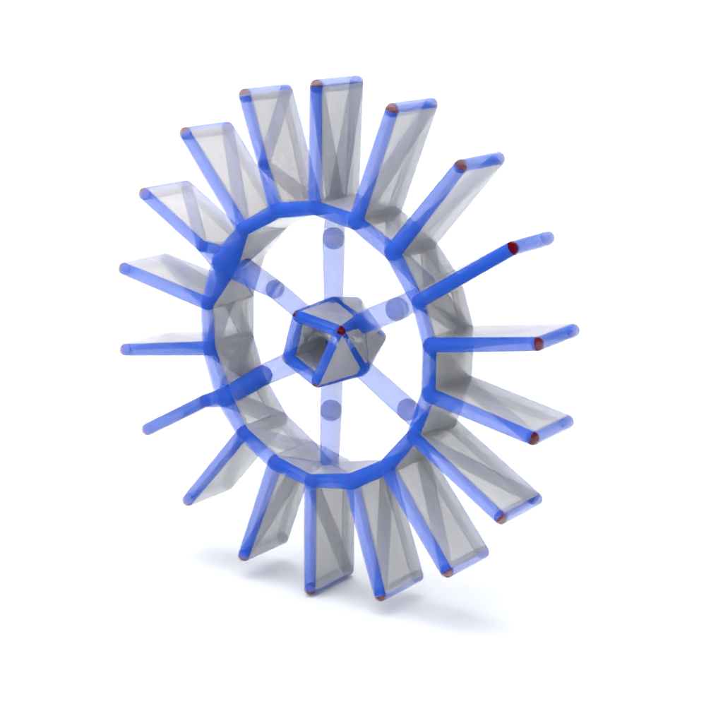 Medial mesh for a windmill wheel